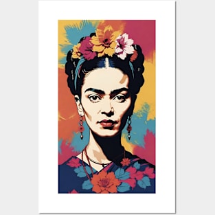 Frida's Radiant Reverie: Colorful Portrait Posters and Art